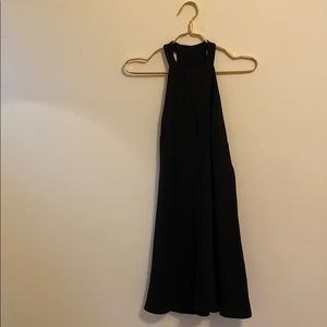 Black flowy dress with high neck